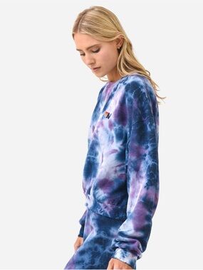 Aviator Nation Tie-Dye Crewneck Sweatshirt - Blue & Purple